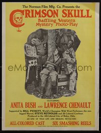 6p0038 CRIMSON SKULL pressbook 1921 colored cowboys Anita Bush & Lawrence Chenault, lost film!