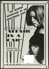 6r0022 AFFAIR IN A CAR 1sh 1969 Nick Millard, adventure of an adulterous wife, sexy and ultra rare!