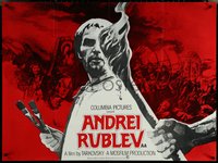 6r0032 ANDREI RUBLEV British quad 1973 Andrei Tarkovsky, Anatoli Solonitsyn in title role!
