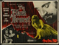 6r0035 BLACK TORMENT British quad 1964 creeps from the fringe of fear to pit of panic, ultra rare!