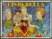 6r0036 CINDERELLA stage play British quad 1930s beautiful art with her wicked step-sisters!