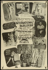 6r0024 INTERNATIONAL BURLESQUE 1sh 1950 An International Strip-Tease Battle with legs & laffs!
