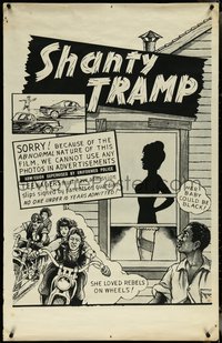 6r0029 SHANTY TRAMP 1sh 1967 her baby could be black, bikers & abnormal sex, wacky and rare!