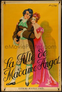 6r0008 LA FILLE DE MADAME ANGOL 32x48 French stage poster 1920s Choppy art, different & ultra rare!