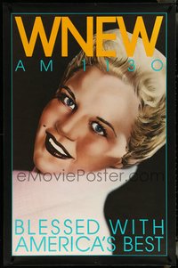 6r0003 WNEW AM 1130 PEGGY LEE radio poster 1980s portrait art, blessed with America's best!