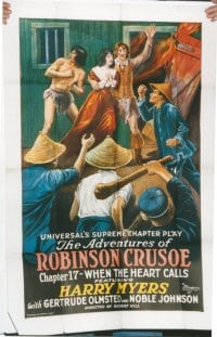 ADVENTURES OF ROBINSON CRUSOE ('22) linen 1sheet