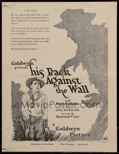 Cool Item Of the Week: His Back Against the Wall pressbook