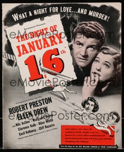 Cool Item Of the Week: The Night of January 16th pressbook