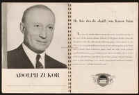 ADOLPH ZUKOR campaign book page