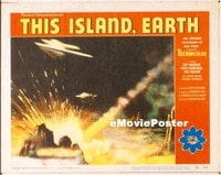 VHP7 298 THIS ISLAND EARTH lobby card #3 '55 space ships attack!