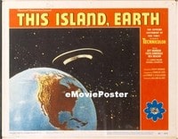 VHP7 300 THIS ISLAND EARTH lobby card #5 '55 spaceship over Earth!