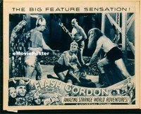 VHP7 086 FLASH GORDON lobby card '36 bare-chested Buster attacked!