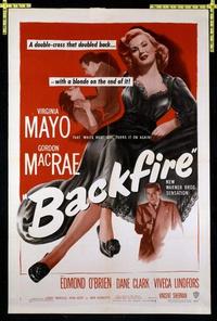 1716 BACKFIRE one-sheet movie poster '50 Virginia Mayo, Gordon MacRae