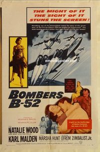 1733 BOMBERS B-52 one-sheet movie poster '57 Natalie Wood, Malden, Hunt