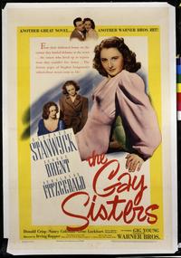 1033 GAY SISTERS linenbacked one-sheet movie poster '42 Barbara Stanwyck, Brent