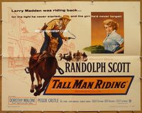 3479 TALL MAN RIDING half-sheet movie poster '55 Randolph Scott, Malone