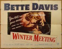 3486 WINTER MEETING half-sheet movie poster '48 Bette Davis, Jim Davis