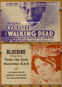 2596 WALKING DEAD movie herald '36 Boris Karloff, Cortez