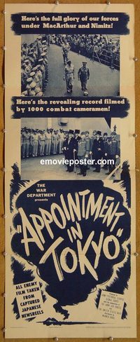 3305 APPOINTMENT IN TOKYO insert movie poster '45 Japan, World War II