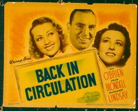 1114 BACK IN CIRCULATION title lobby card '37 Blondell, Pat O'Brien