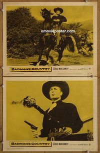 4407 BADMAN'S COUNTRY 2 lobby cards '58 George Montgomery