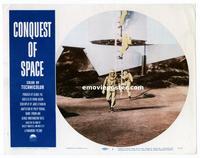 #302 CONQUEST OF SPACE lobby card #1 '55 ship landing on Moon!!