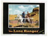 2075 LONE RANGER lobby card #5 '56 Moore & Silverheels riding!