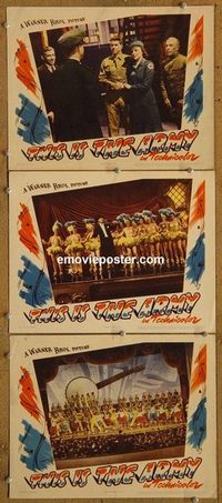 4346 THIS IS THE ARMY 3 lobby cards '43 World War I musical!