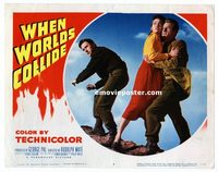 #294 WHEN WORLDS COLLIDE lobby card #7 '51 top stars on cliff!!