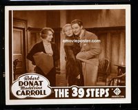 #216a 39 STEPS #2 lobby card R38 Alfred Hitchcock, the 'lovers'!!