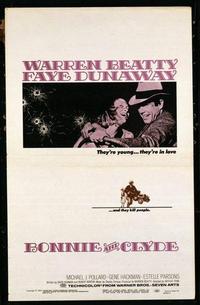 3107 BONNIE & CLYDE window card '67 Warren Beatty, Dunaway