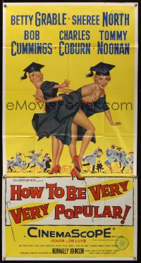 1087FF HOW TO BE VERY, VERY POPULAR 3sh '55 art of sexy students Betty Grable & Sheree North!