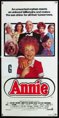 1130TF ANNIE Aust daybill '82 different image of Aileen Quinn & top cast, Harold Gray's comic strip
