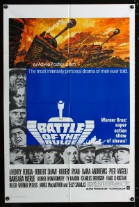 0670FF BATTLE OF THE BULGE int'l 1sh '66 Henry Fonda, Robert Shaw, cool Thurston tank art!