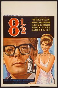 1185UF 8 1/2 Belgian '63 Federico Fellini classic, Marcello Mastroianni & sexy Claudia Cardinale!