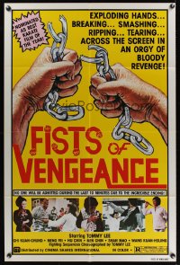 0896FF BRUCE'S FISTS OF VENGEANCE 1sh '84 exploding hands in an orgy of bloody revenge!