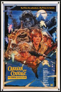 2062UF CARAVAN OF COURAGE style B int'l 1sh '84 An Ewok Adventure, Star Wars, art by Drew Struzan!