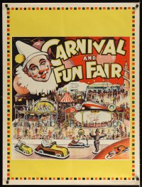 1341FF MAMMOTH CIRCUS: CARNIVAL & FUN FAIR English 30x40 circus poster '30s cool art of fun rides!