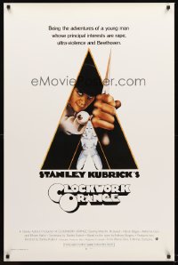 1209UF CLOCKWORK ORANGE 1sh R89 Stanley Kubrick classic, Philip Castle art of Malcolm McDowell!