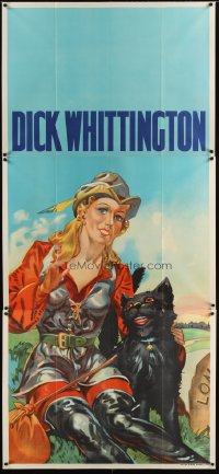 1506TF DICK WHITTINGTON stage play English 3sh30s cool stone litho of sexy female lead &smiling cat!