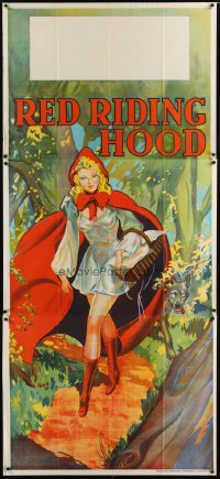 1509TF RED RIDING HOOD stage play English 3sh '30s stone litho of sexy Red w/wolf trailing behind!