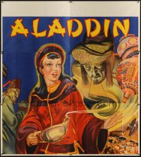1514TF ALADDIN stage play English 6sh '30s stone litho of female lead with lamp & treasure!
