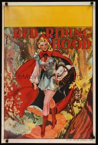 1656UF RED RIDING HOOD stage play English double crown '30s stone litho art of sexy Red!