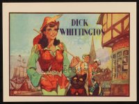 1345 DICK WHITTINGTON stage play English herald '30s art of sexy female lead with smiling cat!