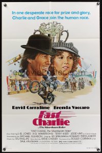 0921FF FAST CHARLIE 1sh '79 art of David Carradine on motorcycle + Brenda Vaccaro by Larry Salk!