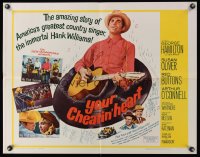 1101FF YOUR CHEATIN' HEART 1/2sh '64 great image of George Hamilton as Hank Williams with guitar!