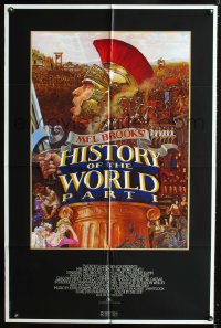 0713FF HISTORY OF THE WORLD PART I 1sh '81 artwork of gladiator Mel Brooks by John Alvin!