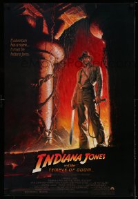2189UF INDIANA JONES & THE TEMPLE OF DOOM 1sh '84 adventure is Ford's name, Bruce Wolfe art!