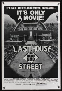 0979FF LAST HOUSE ON DEAD END STREET 1sh '77 evil that had you screaming is back, it's only a movie!