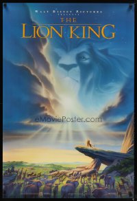 1594UF LION KING DS 1sh '94 classic Disney in Africa, cool image of Mufasa in sky!